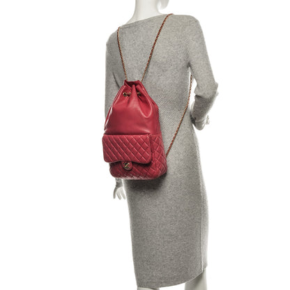 Chanel Lambskin Quilted Large In Seoul Backpack Dark Pink 2 of 8