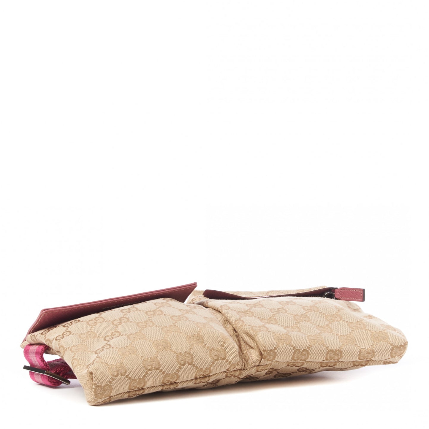 GG Monogram Web Double Pocket Belt Bag Pink