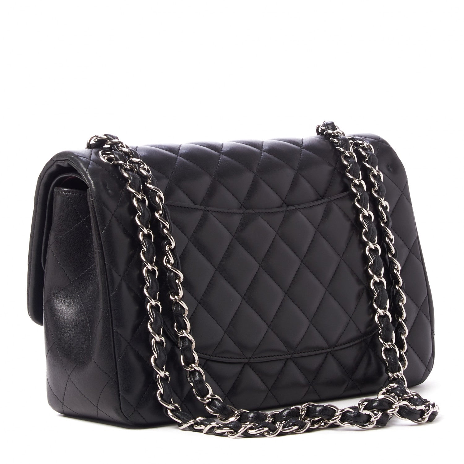 Chanel Lambskin Quilted Jumbo Double Flap Black 3 of 10