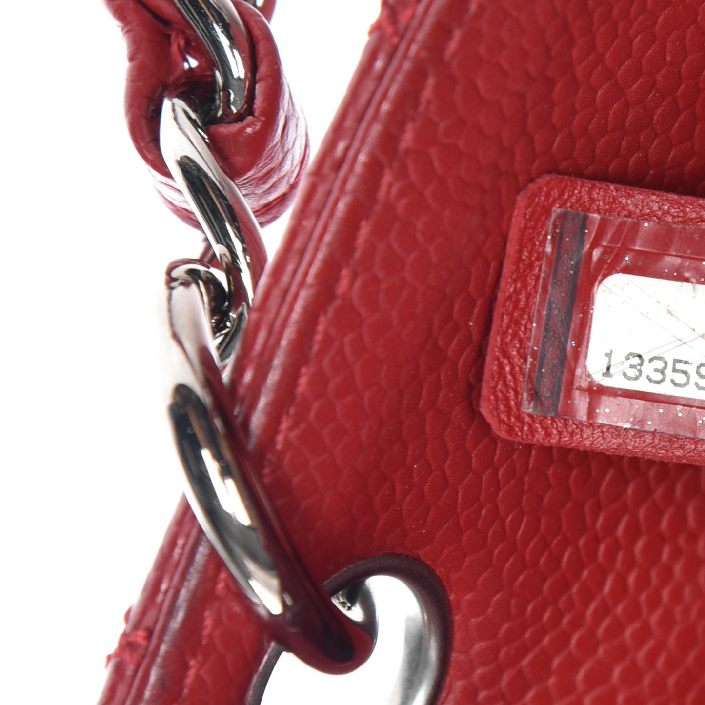 Caviar Quilted Petit Shopping Tote PST Red