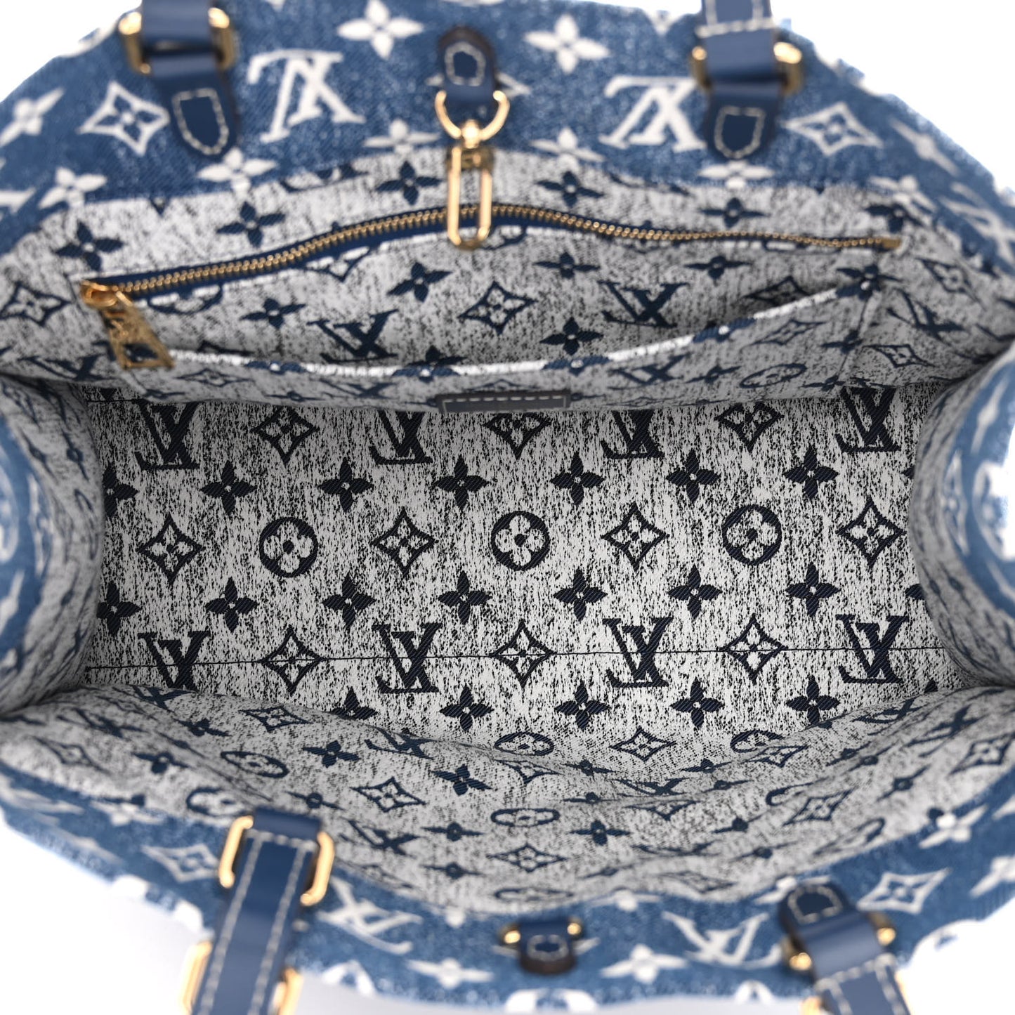 Monogram Jacquard Denim Onthego MM Bleu