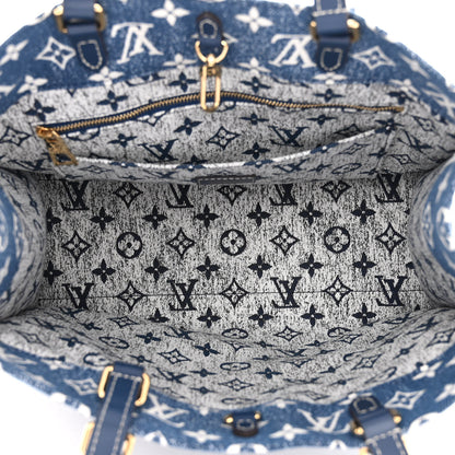 Louis Vuitton Monogram Jacquard Denim Onthego MM Bleu 5 of 9