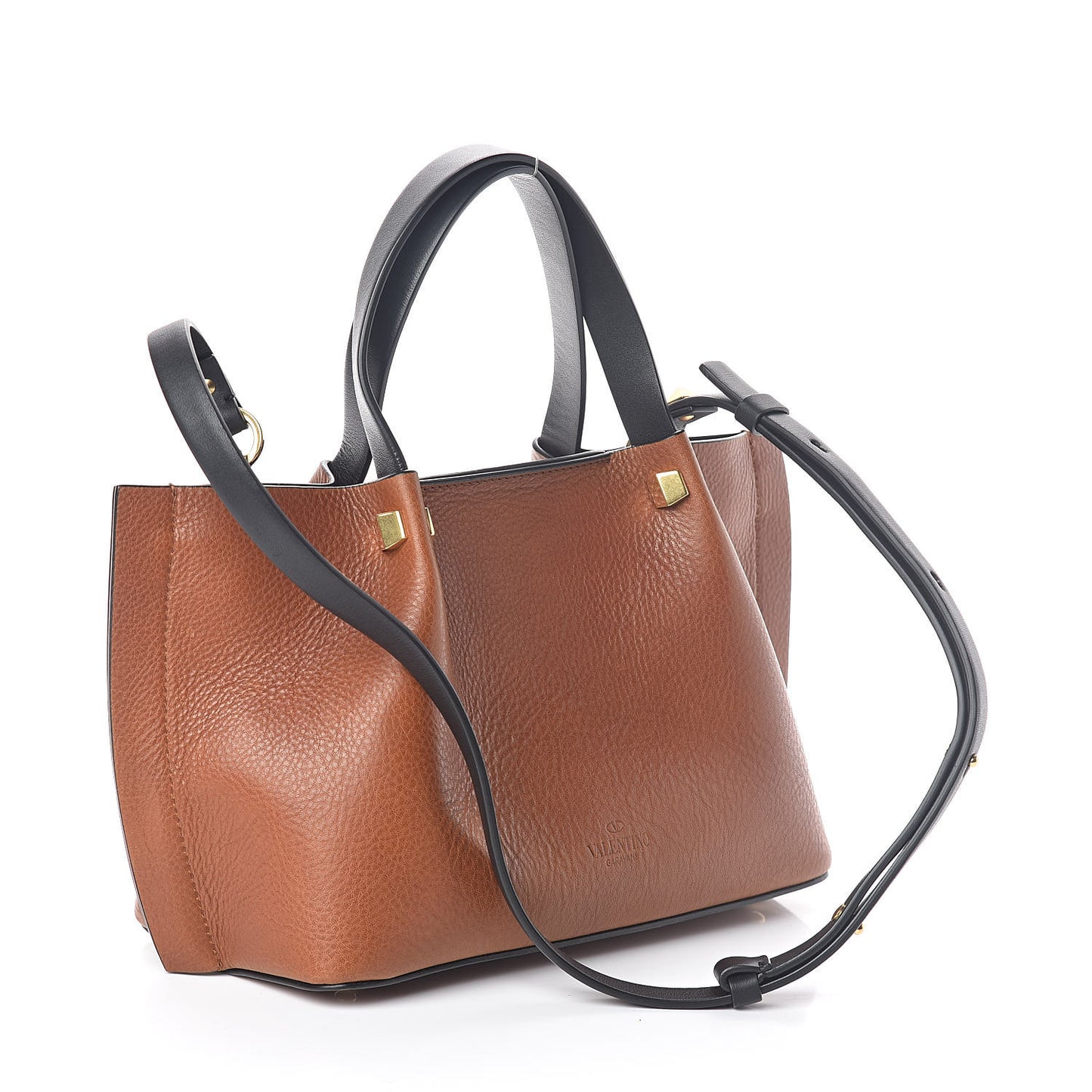 Grainy Calfskin Small VLogo Escape Shopper Tan
