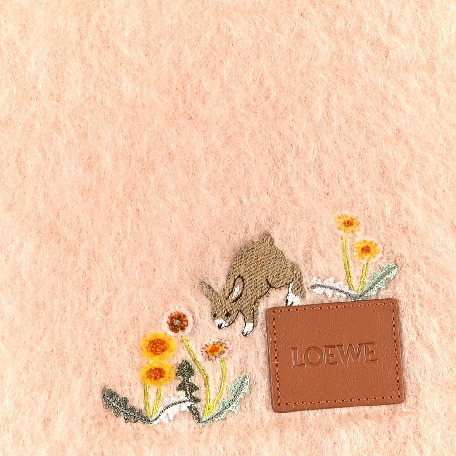 Loewe X SUNA FUJITA Mohair Wool Bunny Scarf Light Peach 3 of 4