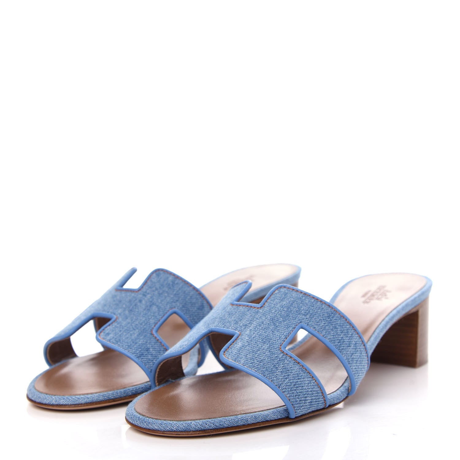 Hermes Denim Oasis Sandals 37 Bleu Clair 3 of 11