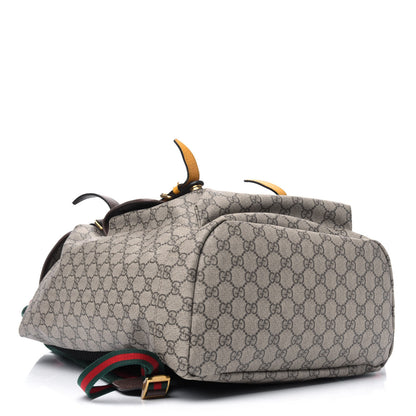Gucci Soft GG Supreme Monogram Neo Vintage Double Buckle Backpack Beige New Acero Crop 3 of 30