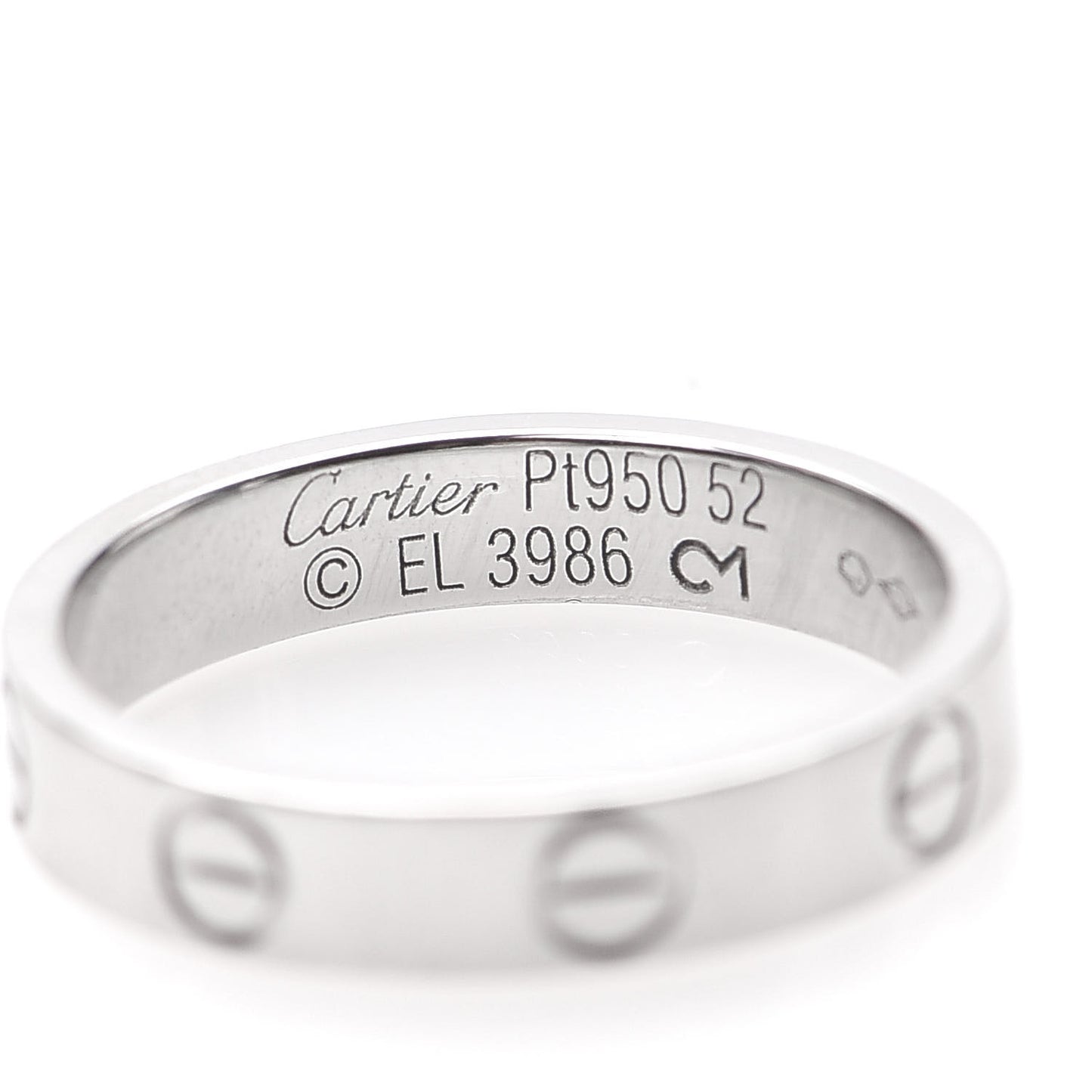 Platinum 3.5mm LOVE Wedding Band Ring 52 6