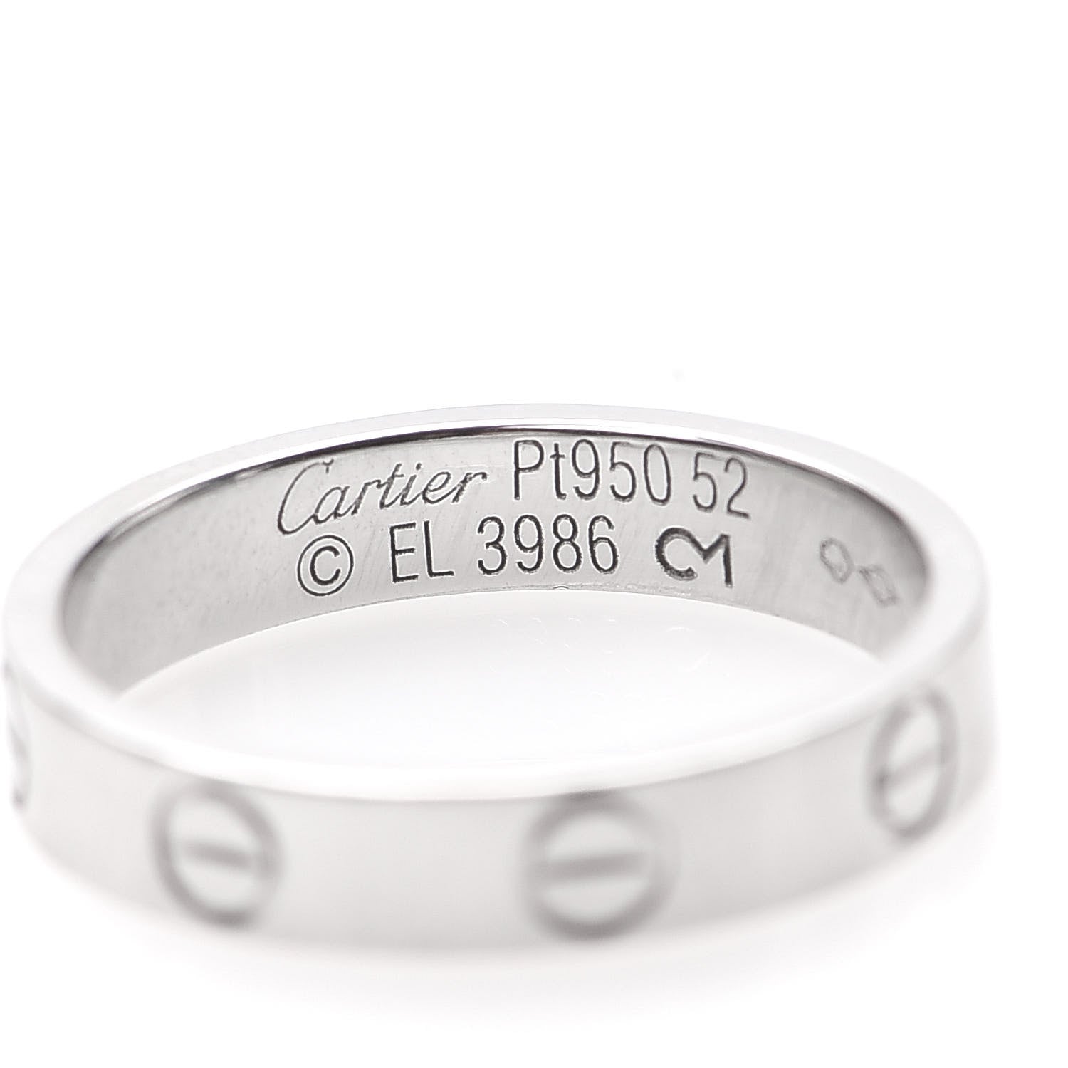 Cartier Platinum 3.5mm LOVE Wedding Band Ring 52 6 4 of 5