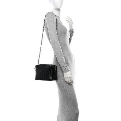 Saint Laurent Calfskin Y Quilted Monogram Small Loulou Bowling Bag Black 3 of 11