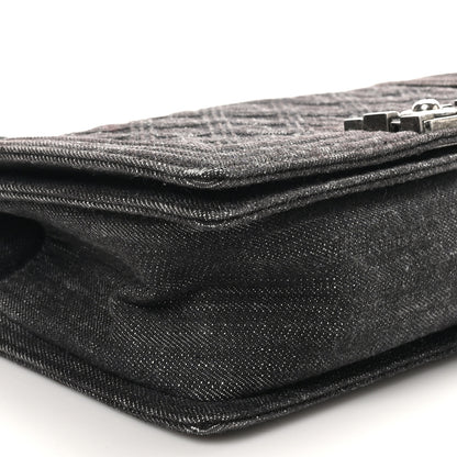 Chanel Denim Quilted Medium Boy Flap Black 9 of 10