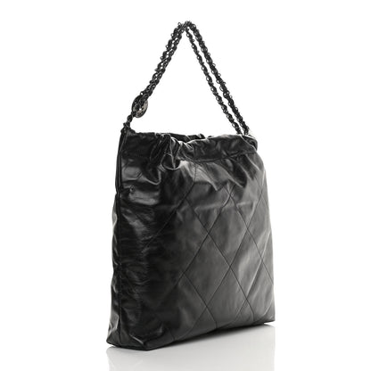 Chanel Shiny Calfskin Quilted Chanel 22 So Black 3 of 12