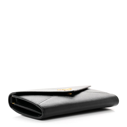 Prada Saffiano Envelope Crossbody Wallet Black 3 of 7