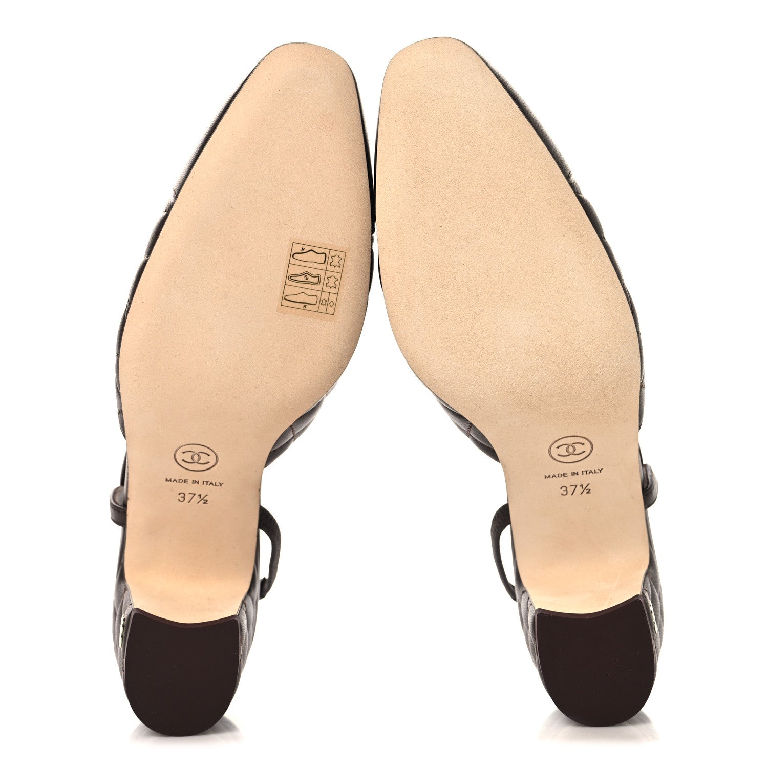 Chanel Lambskin Quilted Cap Toe CC Slingback Pumps  37.5 Brown 6 of 9