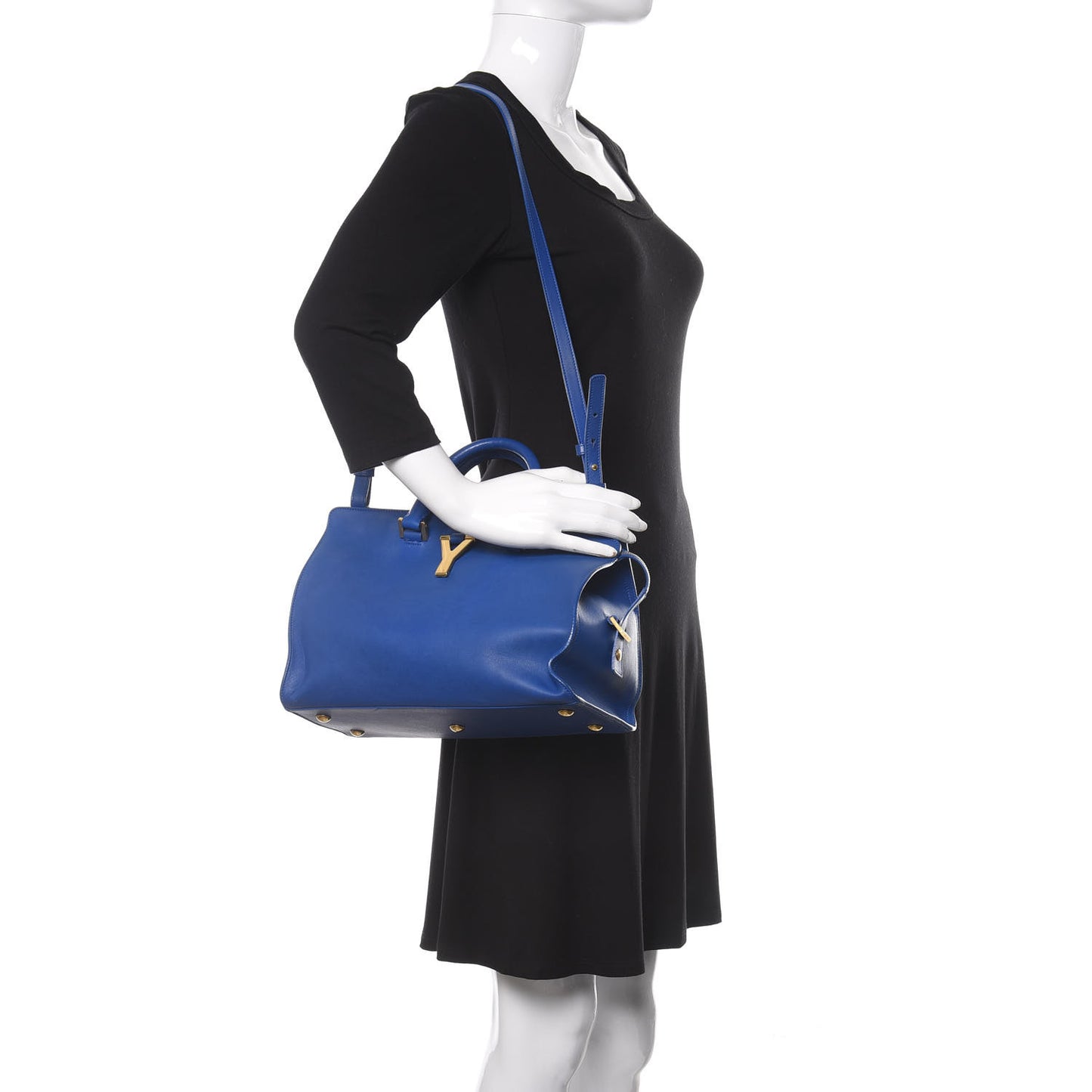 Calfskin Small Classic Y Cabas Royal Blue