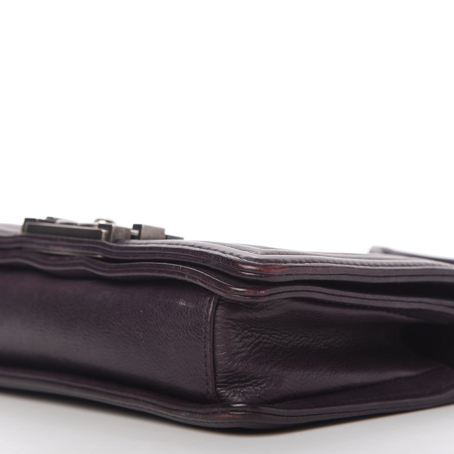 Calfskin Embossed Small Boy Flap Plum