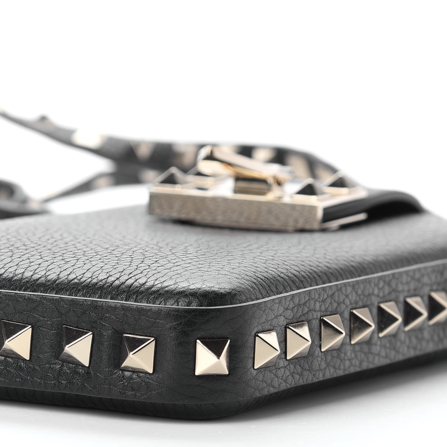 Valentino Garavani Grained Calfskin Rockstud Crossbody Phone Case Black 8 of 8