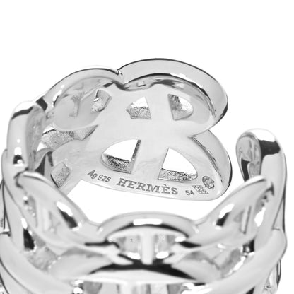 Hermes Sterling Silver GM Chaine d'Ancre Enchainee Band Ring 54 7 3 of 3