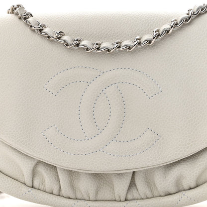 Chanel Caviar Half Moon Wallet On Chain WOC White 8 of 10