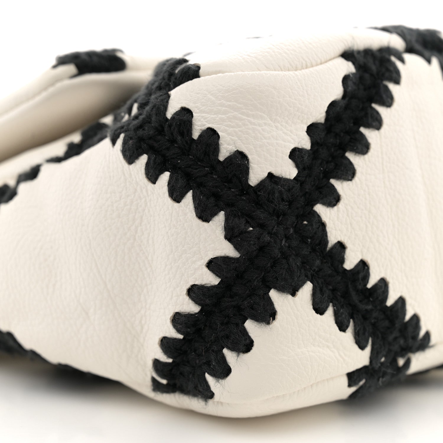 Chanel Calfskin Crochet Medium Chanel 19 Flap White Black 9 of 11