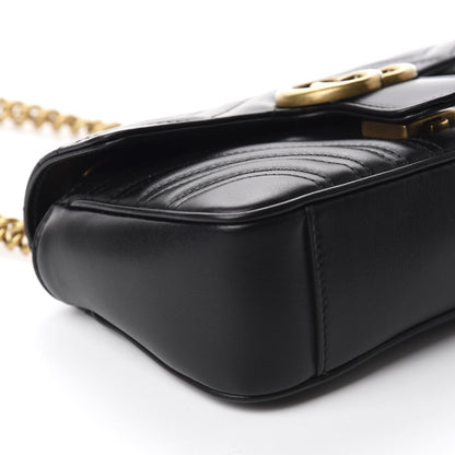 Gucci Calfskin Matelasse Mini GG Marmont Shoulder Bag Black 6 of 11