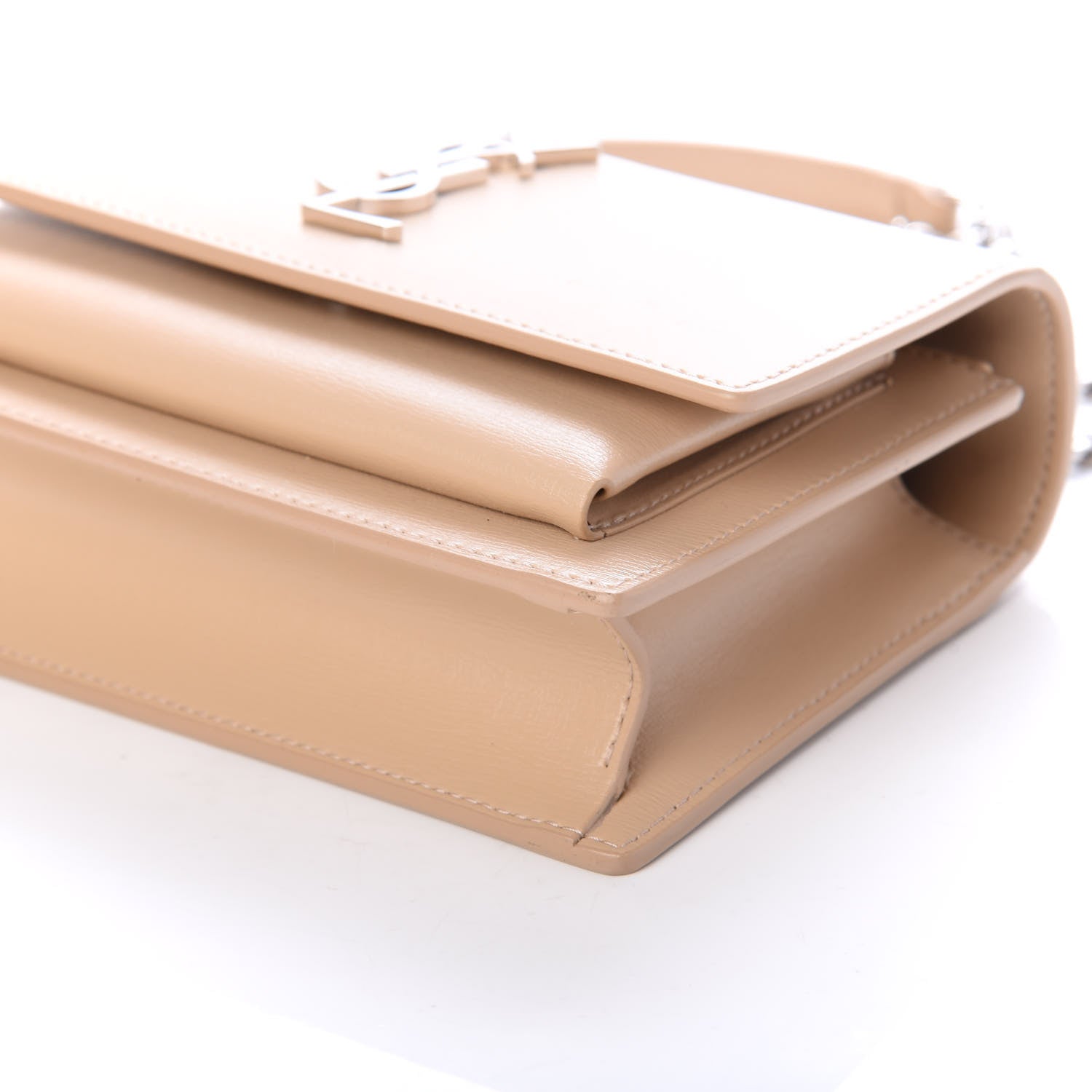 Saint Laurent Calfskin Monogram Sunset Chain Wallet Nude Powder 8 of 9