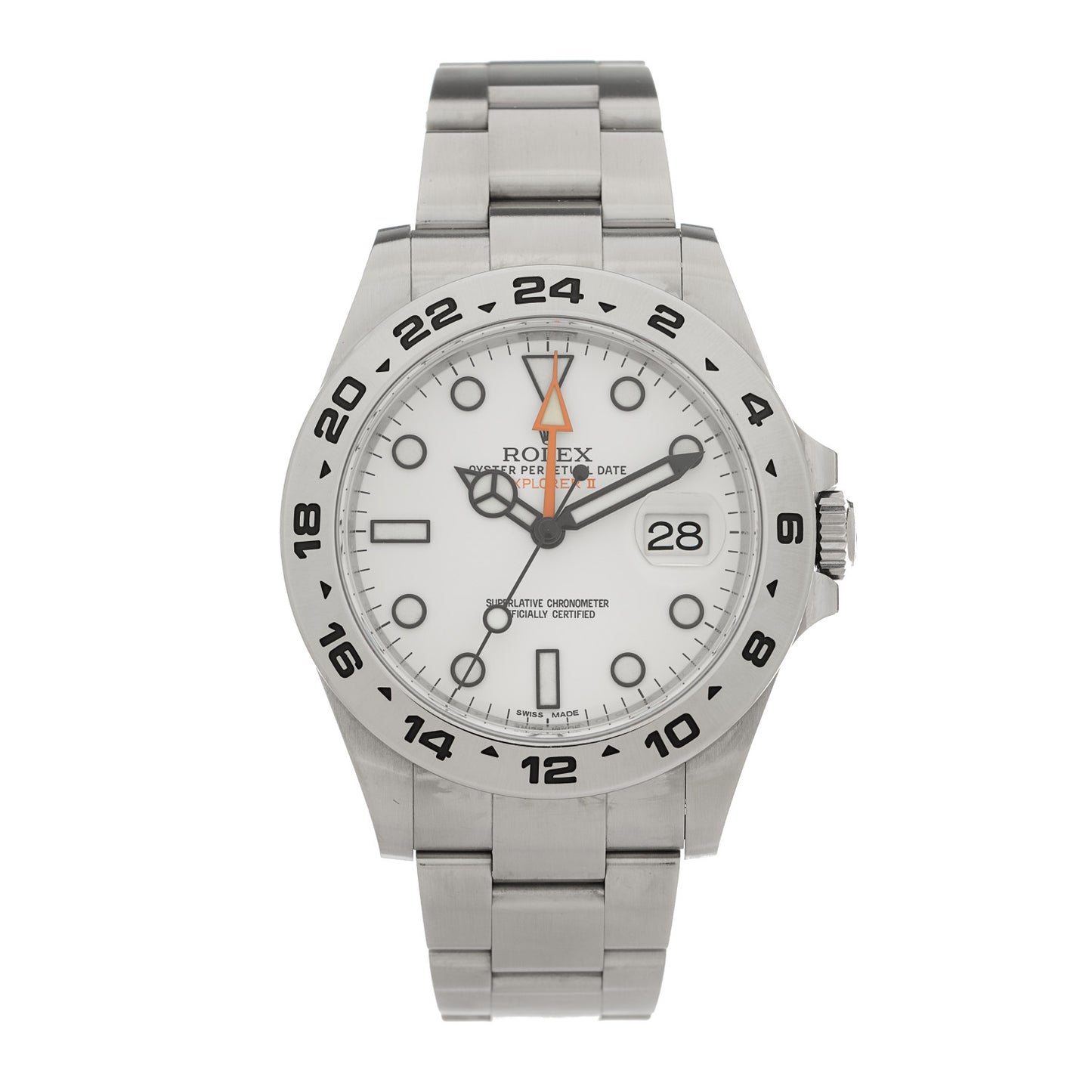 Stainless Steel 42mm Oyster Perpetual Date Explorer II Watch White 216570