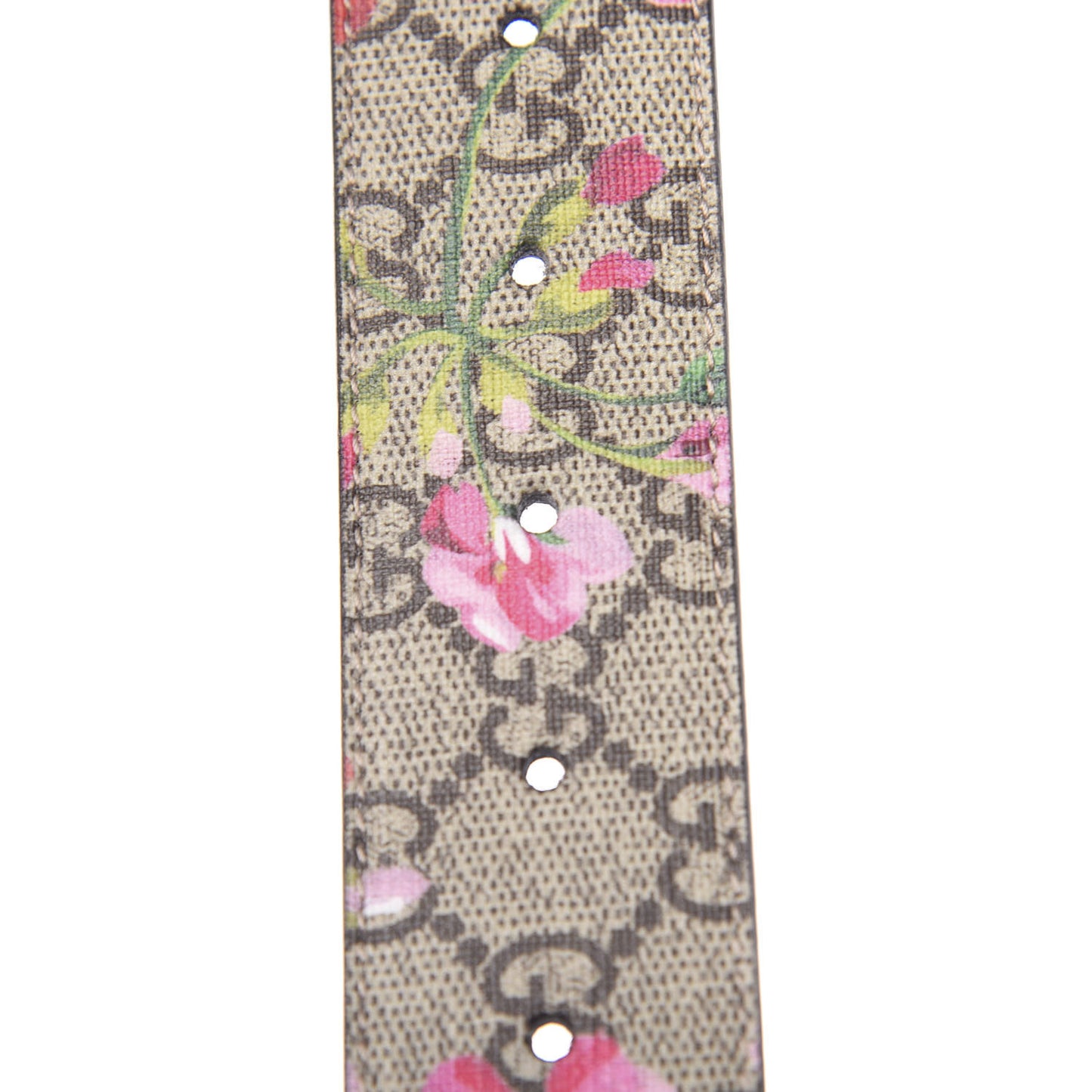 GG Supreme Monogram Blooms Moon Calfskin Interlocking G 37mm Belt 95 38 Beige Ebony Multicolor Dry Rose