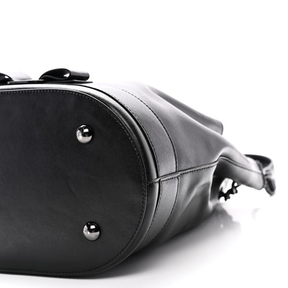 Salvatore Ferragamo Calfskin Bow Bucket Bag Black 9 of 9