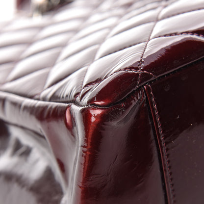Chanel Patent Quilted Grand Shopping Tote GST Dark Bordeaux 9 of 16