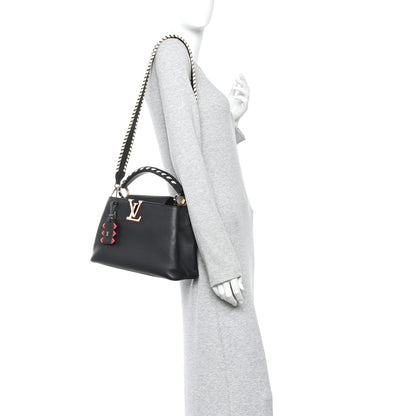 Louis Vuitton Taurillon Crafty Capucines MM Black 2 of 9
