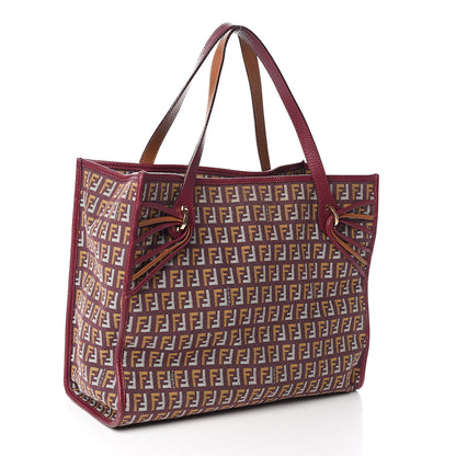 Fendi Zucchino Vitello Shopping Tote Amarena Ocra 3 of 18