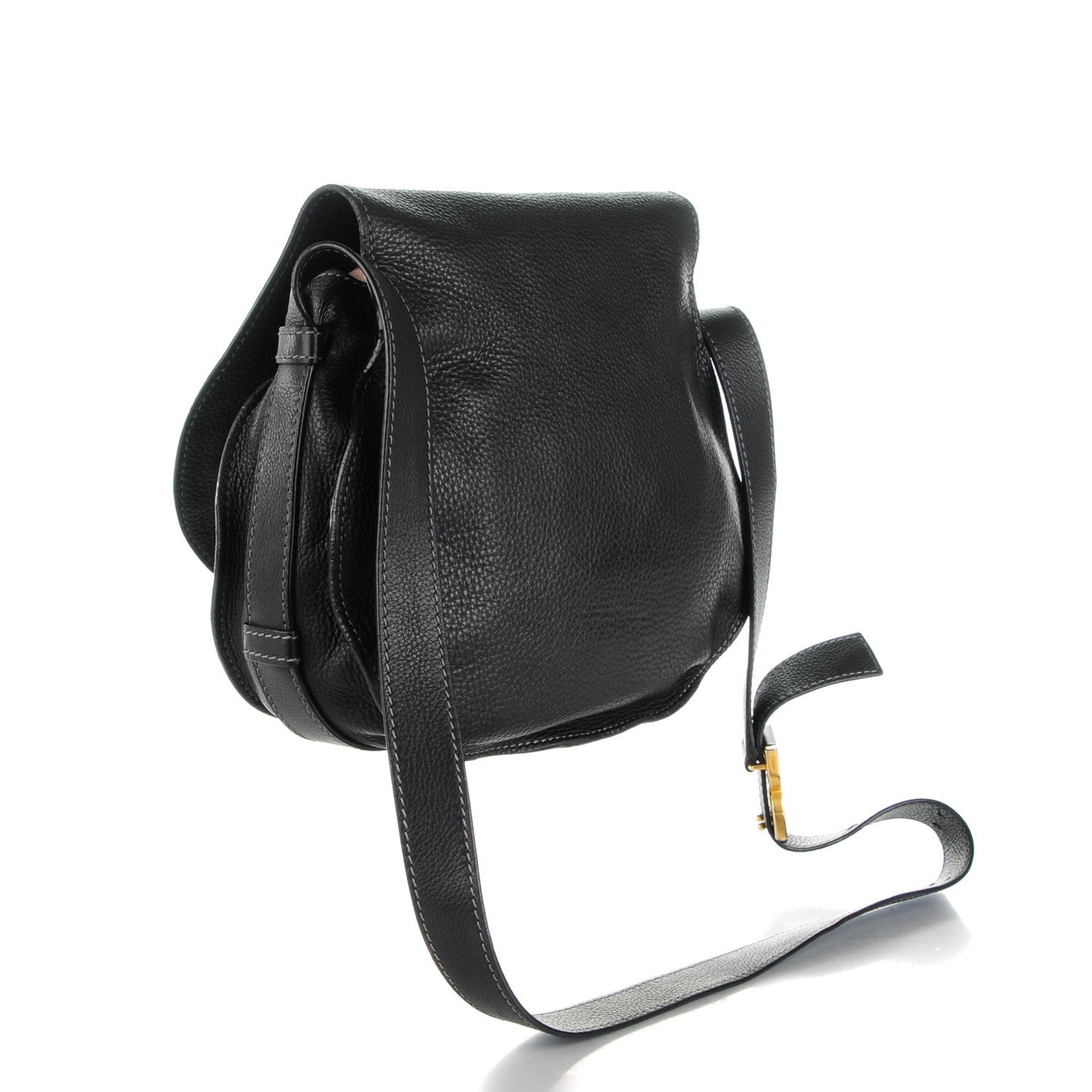 Chloe Calfskin Medium Marcie Round Crossbody Bag Black 3 of 9
