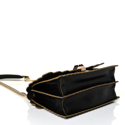 Fendi Vitello Liberty Scalloped Studded Kan I Shoulder Bag Black 3 of 6
