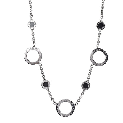 Bulgari 18K White Gold Black Onyx Sautoir Pendant Necklace 1 of 6