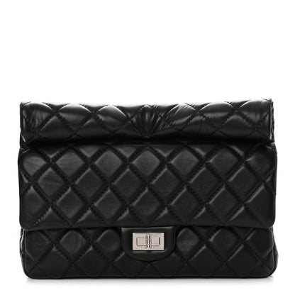 Chanel Lambskin Quilted Large Roll 2.55 Reissue Clutch Black 1 of 13