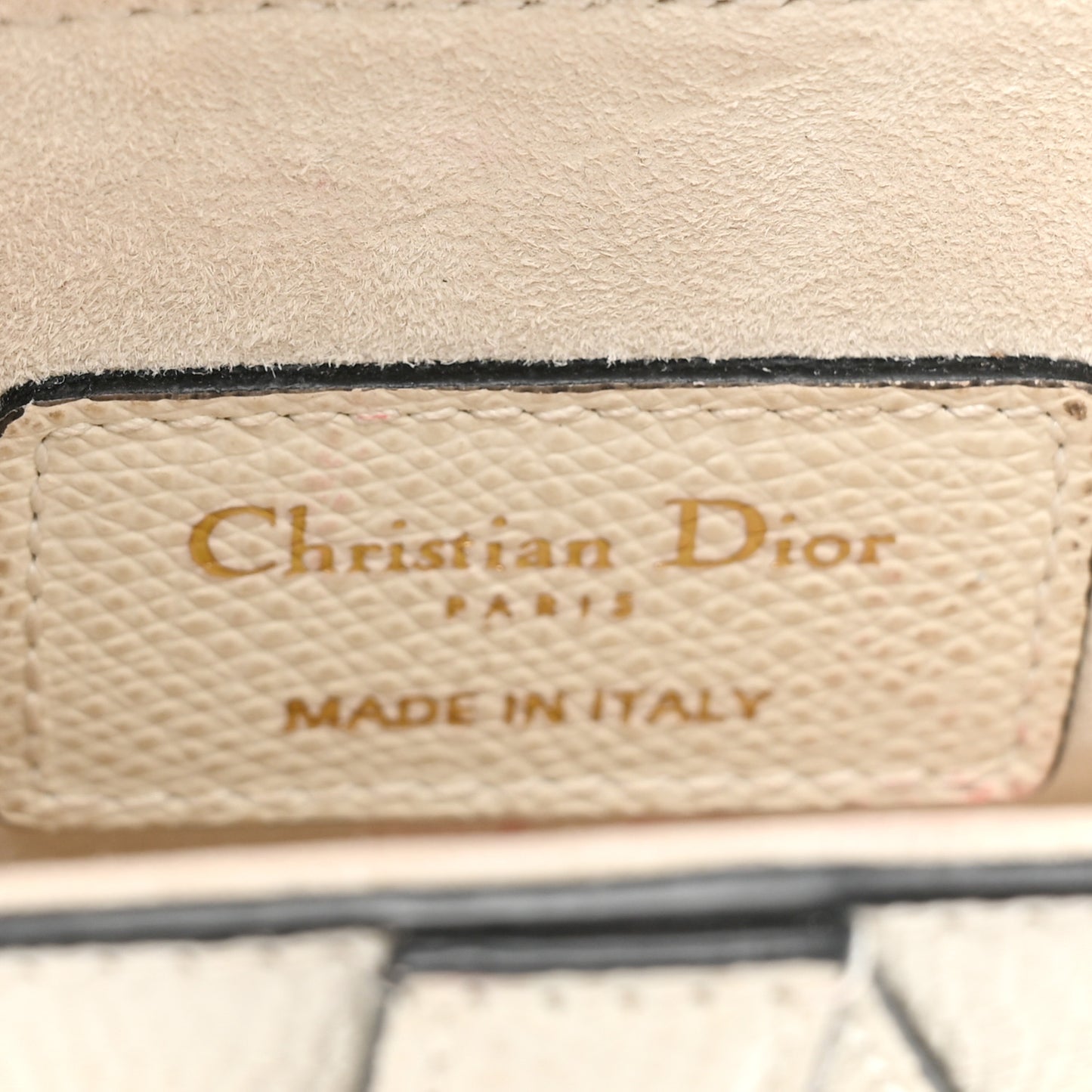 Grained Calfskin Mini Saddle Bag White