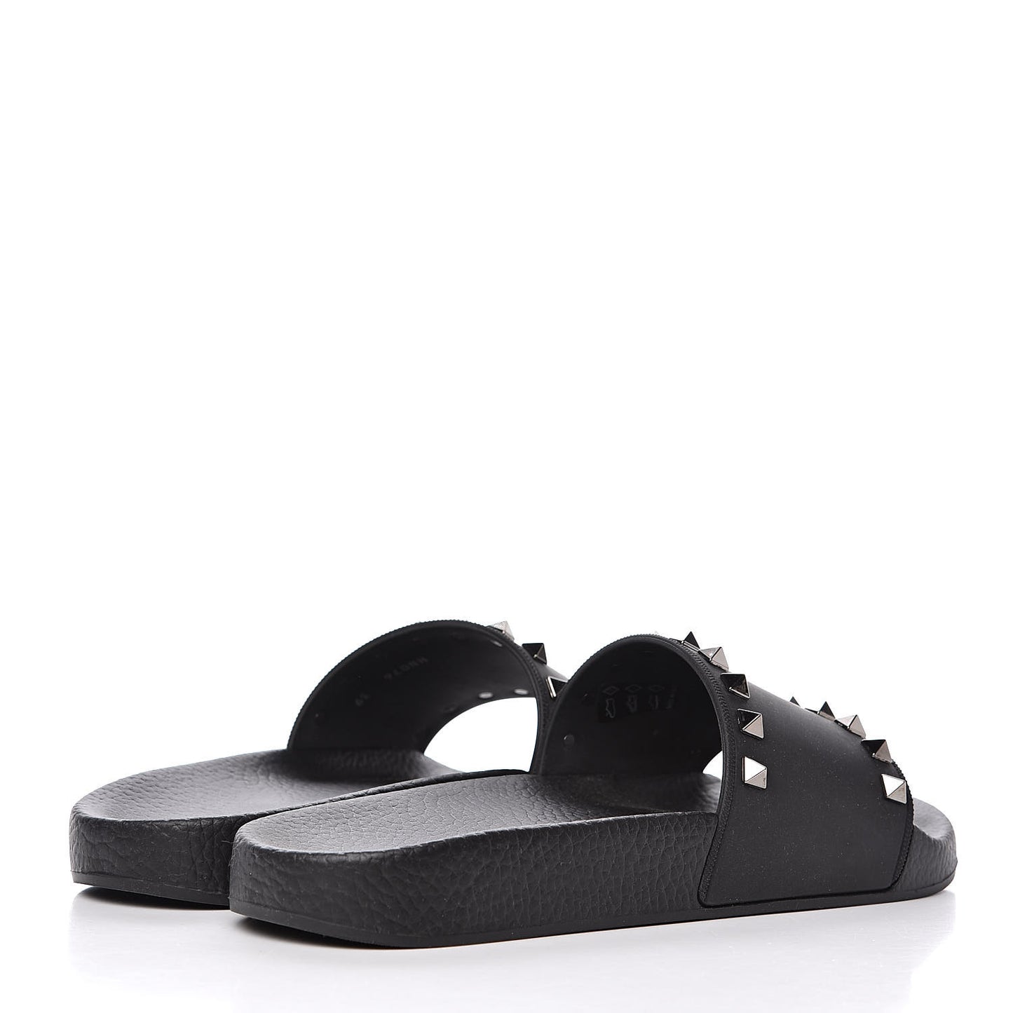 Rubber Rockstud Slide Sandals 39 Black