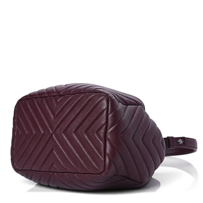 Chanel Deerskin Chevron Small CC Chain Bucket Bag Burgundy 8 of 8