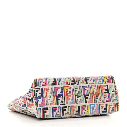 Fendi Zucca Spalmati FF Multicolor Medium Roll Tote Multicolor White 4 of 12