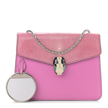 Bulgari Calfskin Galuchat Serpenti Forever Crossbody Bag Pink 1 of 11