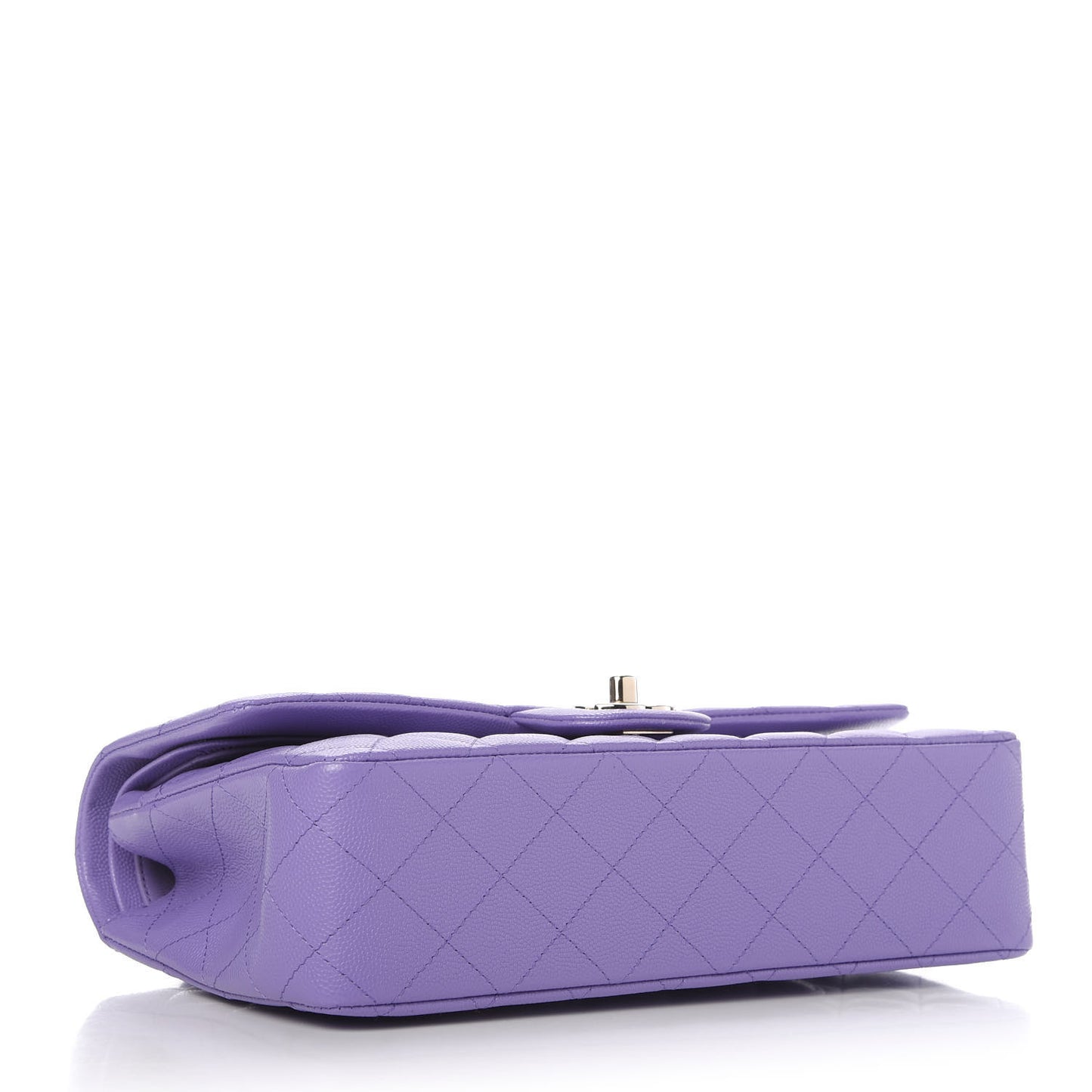 Caviar Quilted Medium Double Flap Purple