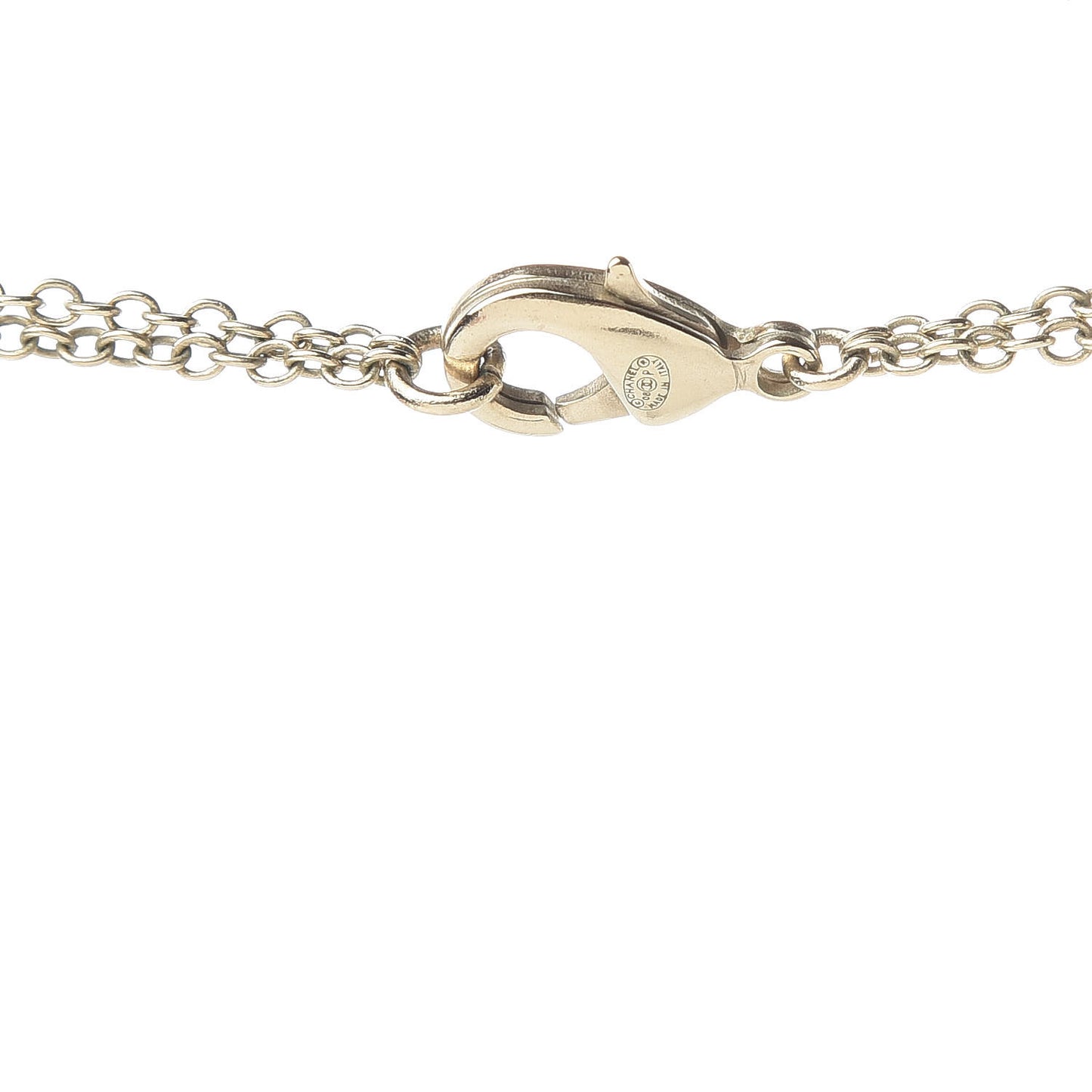 Enamel Butterfly CC Necklace Black White Gold