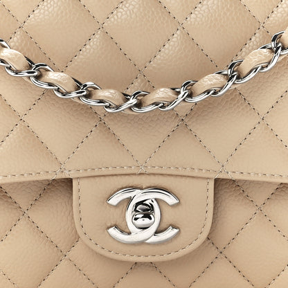 Chanel Caviar Quilted Medium Double Flap Beige 8 of 11