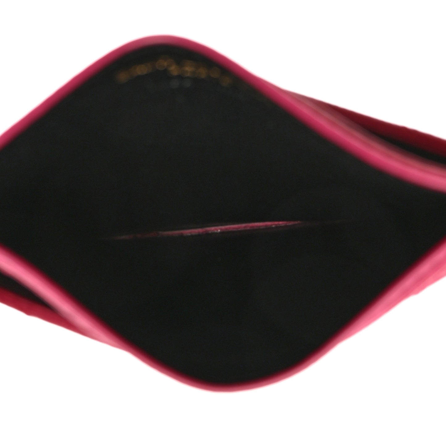 Grain De Poudre Matelasse Chevron Monogram Credit Card Case Fresh Fuxia