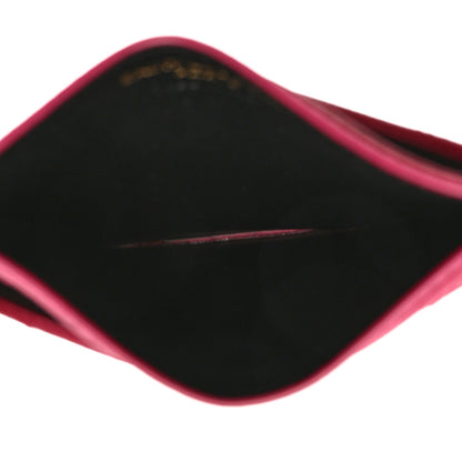Saint Laurent Grain De Poudre Matelasse Chevron Monogram Credit Card Case Fresh Fuxia 4 of 7