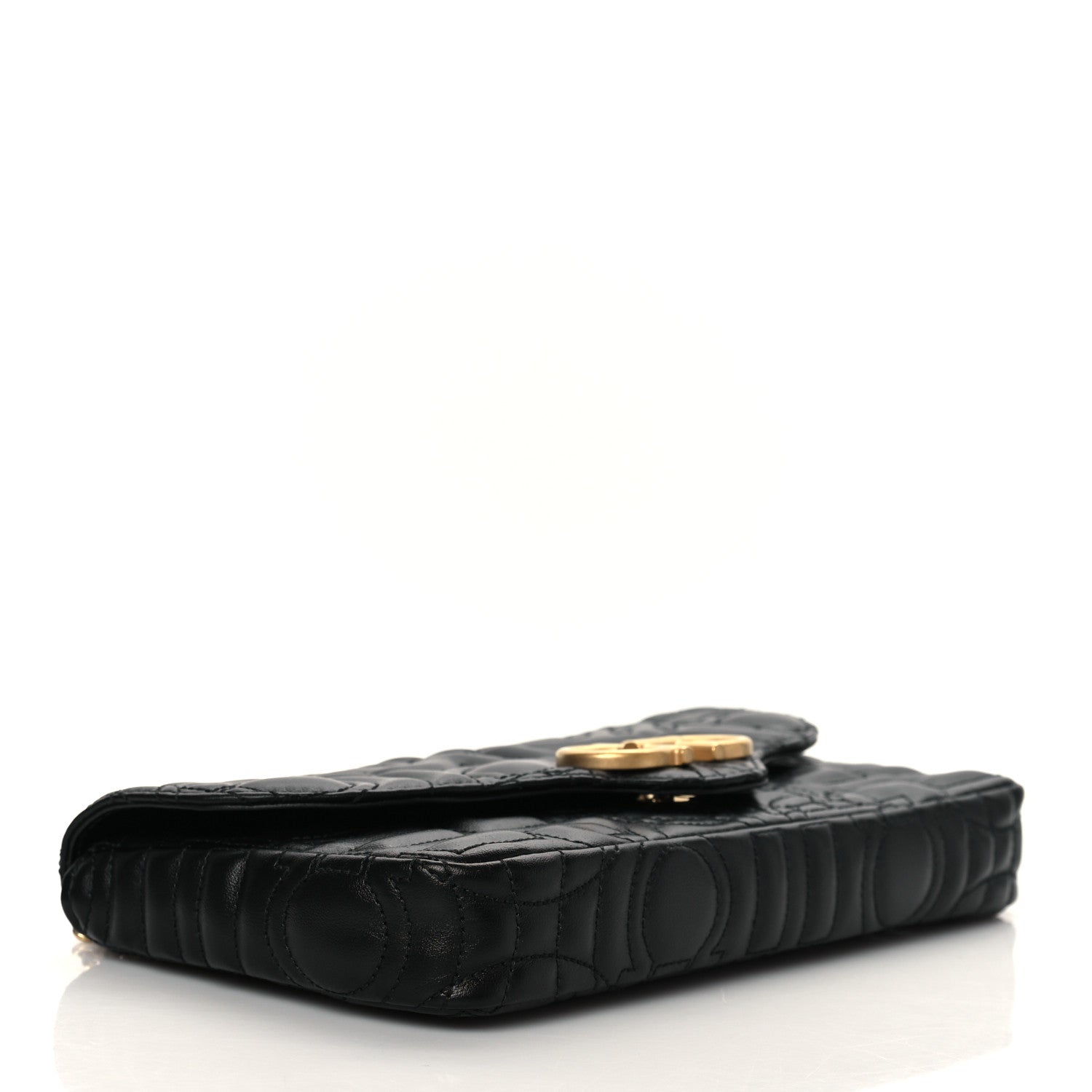 Salvatore Ferragamo Calfskin Quilted Gancini Mini Bag Black 4 of 9