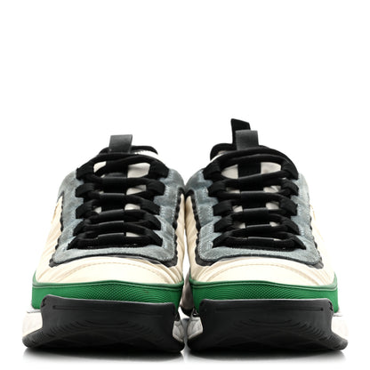 Chanel Suede Calfskin Mixed Fibers CC Sneakers 39.5 Ivory Green Light Blue 3 of 15