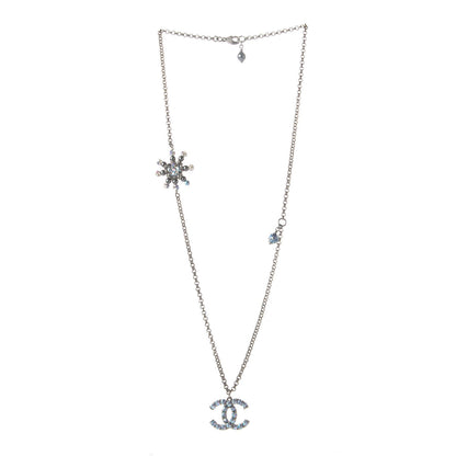 Chanel Iridescent Crystal Ruthenium CC Necklace Dark Grey Blue 3 of 6