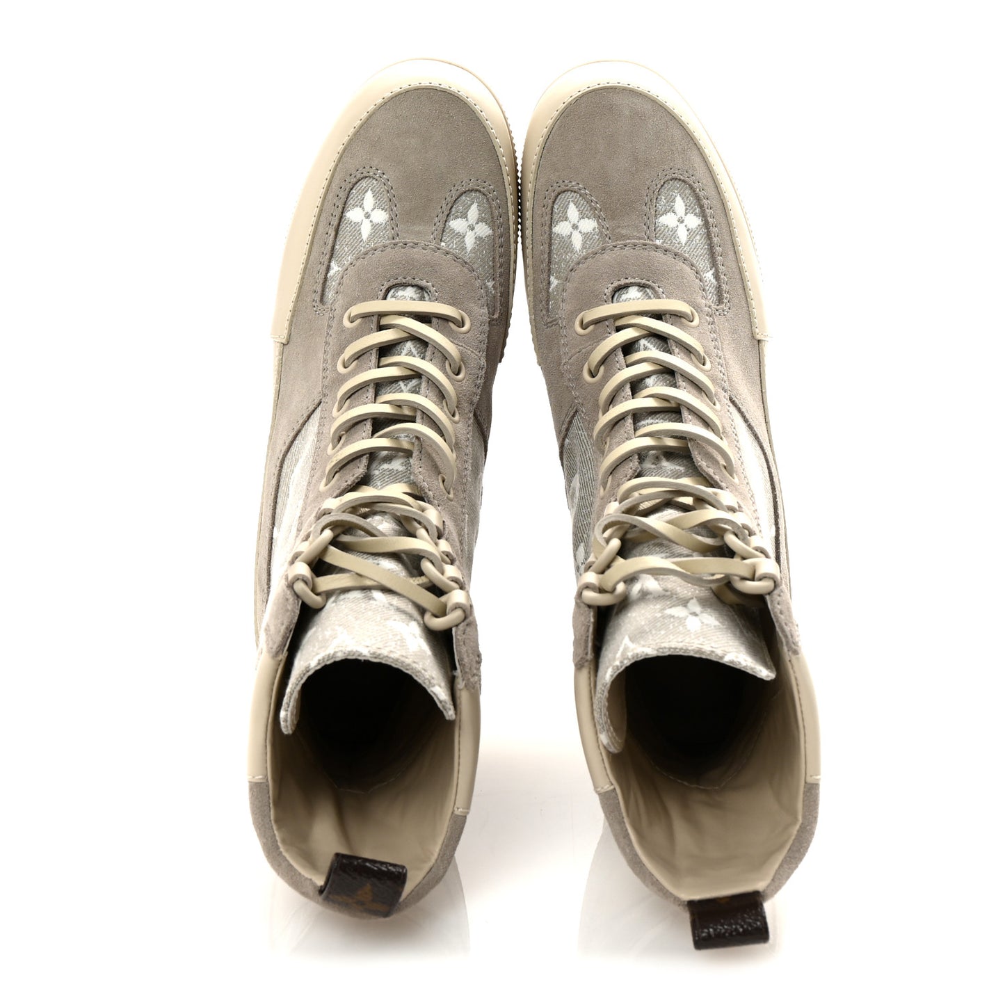 Suede Calfskin Laureate Platform Desert Boots 37.5 Taupe
