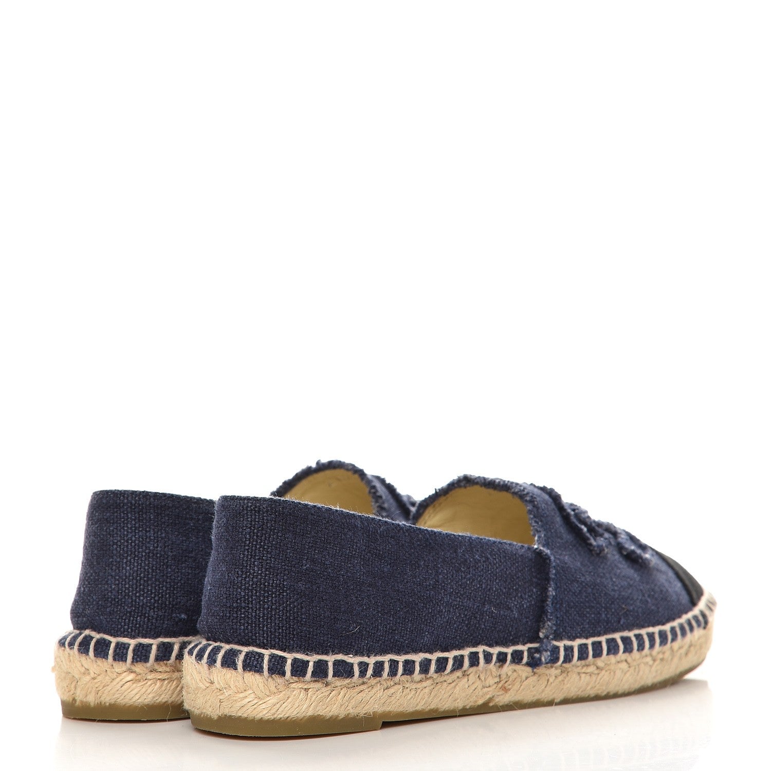 Chanel Denim Toile CC Espadrilles 40 Navy Black 4 of 10